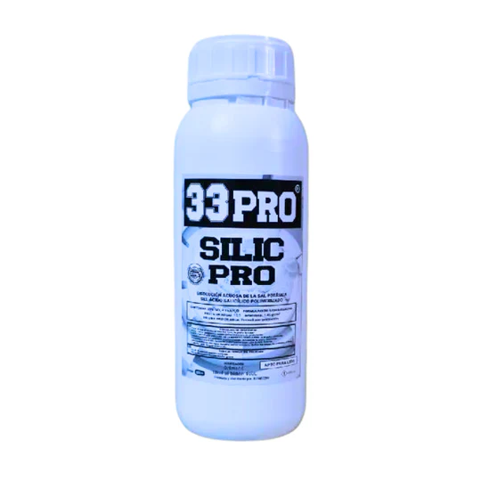 Silic PRO de 33Pro, suplemento de silicio para fortalecer la estructura celular y la resistencia de las plantas.
