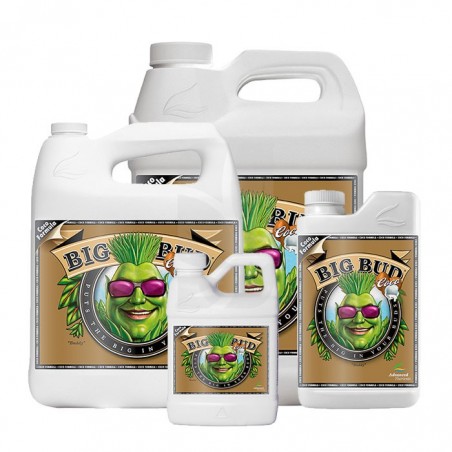 Big Bud Coco Liquid de Advanced Nutrients, estimulador de floración especializado para sustratos de coco.