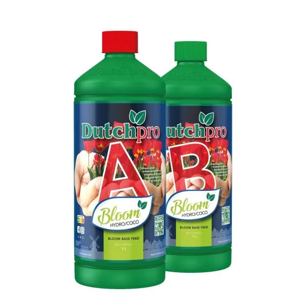 Flores compactas y cargadas de resina en sistema hidropónico alimentadas con Dutch Pro Bloom Agua Dura.