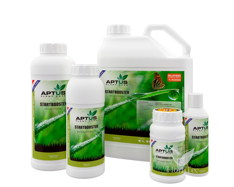 Startbooster de Aptus Holland, estimulador biológico concentrado para el sistema radicular y la fase vegetativa.