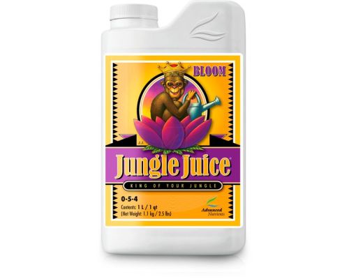 Jungle Juice Bloom de Advanced Nutrients, fertilizante base para la fase de floración en sistemas de tres partes.