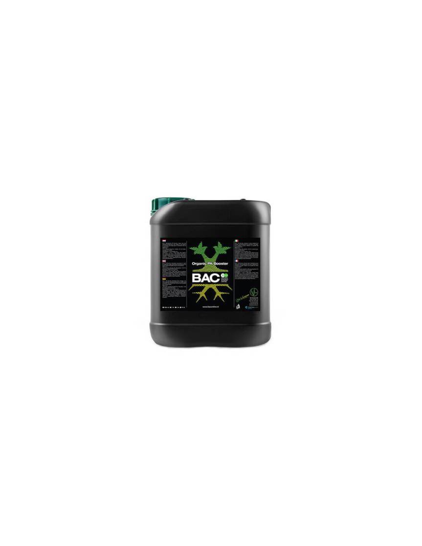 Estimulador orgánico de floración BAC Organic PK Booster para engorde de cogollos.