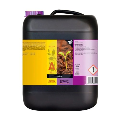 Parte A del fertilizante para tierra B'cuzz de Atami, base mineral de alta asimilación para suelo.