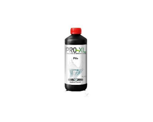 Detalle del dosificador del pH Up de Pro-XL, ideal para sistemas de riego automáticos y manuales.