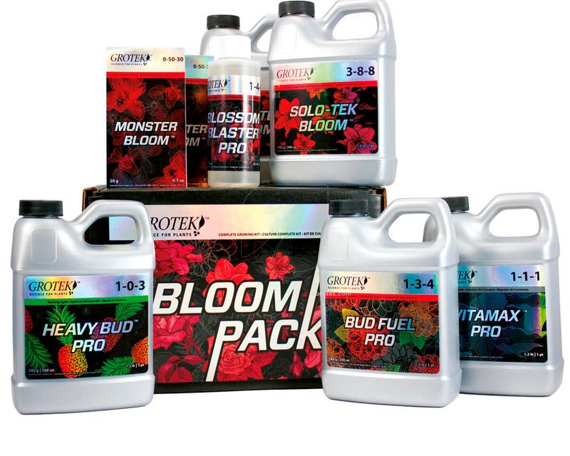 Combinación de productos Grotek para maximizar el peso y la resina en la fase final de cultivo.