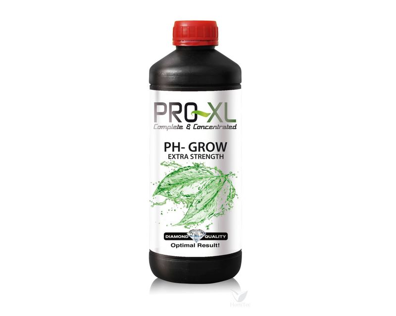 Aplicación del corrector pH- Grow de Pro-XL en un depósito de nutrición profesional.