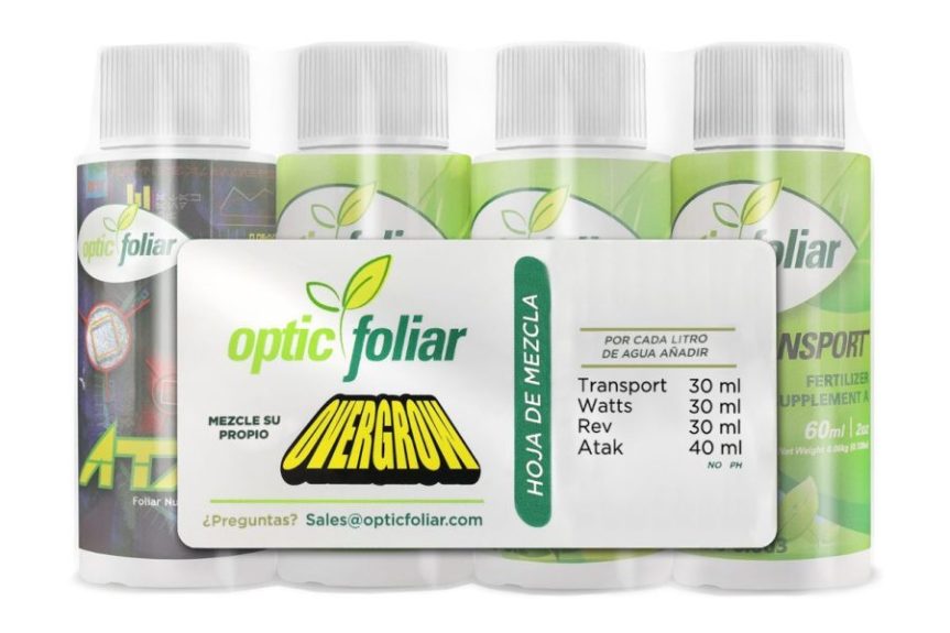 Conjunto de aditivos Optic Foliar Starter Pack para maximizar la fotosíntesis y protección.