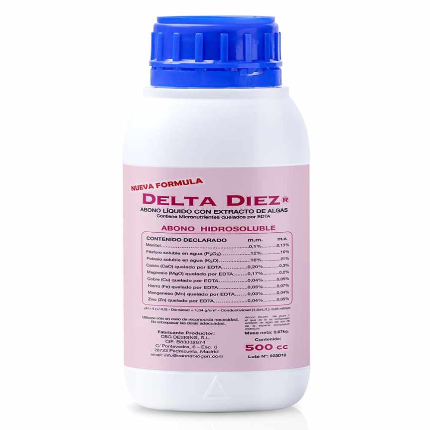 Flores densas y compactas en fase avanzada de maduración tratadas con Delta 10.