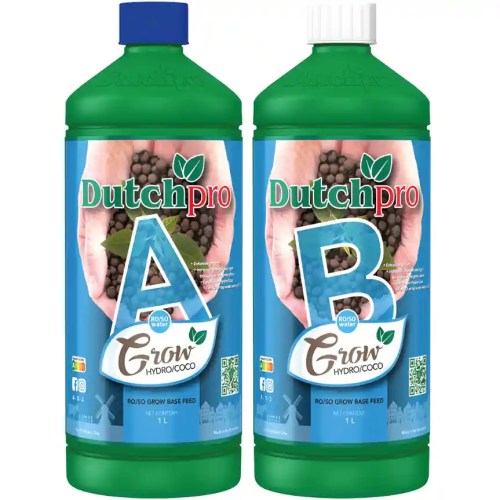 Mezcla de Dutch Pro Grow A+B Hard Water para corregir el exceso de calcio y magnesio en aguas duras.