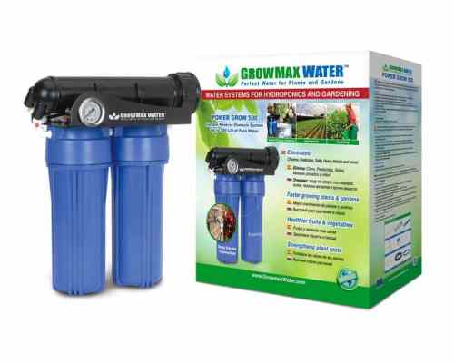 Equipo Power Grow de GrowMax Water con doble etapa de filtrado y membrana de alto flujo.