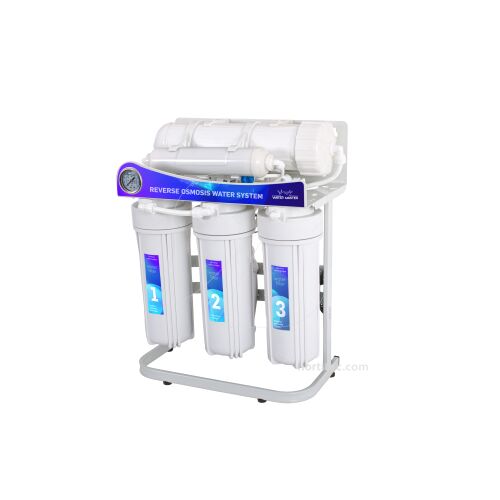 Estructura de filtrado Water Master con bomba booster integrada y membranas de alto rendimiento.