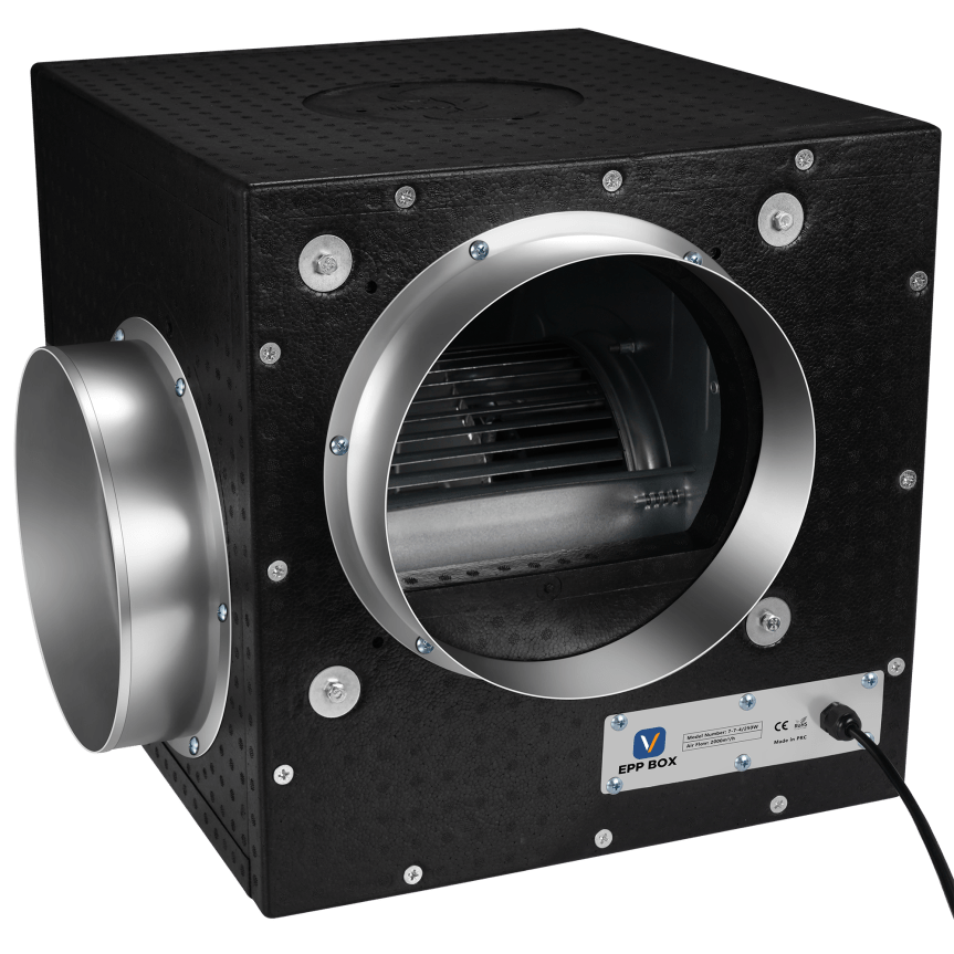 Extractor insonorizado Clivex EPP con estructura de polipropileno expandido de alta densidad.