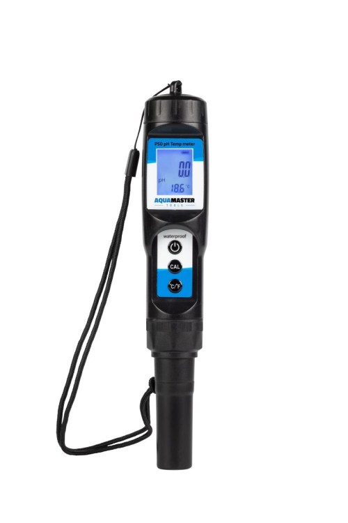 Instrumento de medición Aqua Master P50 Pro con pantalla digital y sensor de pH de alta sensibilidad.
