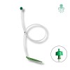 Detalle del emisor Netadrip Hydra con microtubo de 90cm y piqueta para riego localizado.