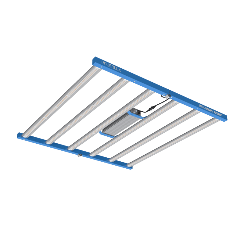 Estructura multi-barra de la luminaria LED Insomnia de Powerlux con diodos de espectro completo.