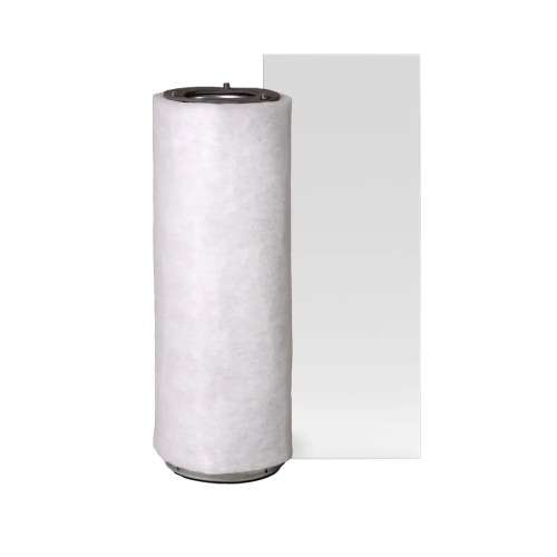 Filtro antiolor compacto de 100 mm de diámetro para armarios de cultivo reducidos.